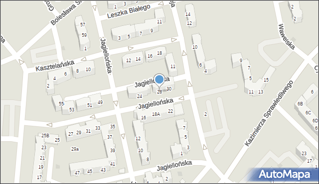 Głogów, Jagiellońska, 28, mapa Głogów