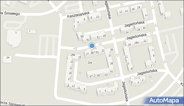 Głogów, Jagiellońska, 29, mapa Głogów