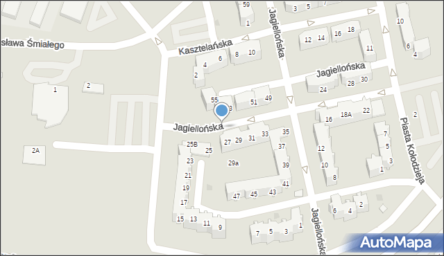 Głogów, Jagiellońska, 31b, mapa Głogów