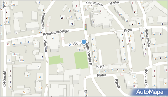 Głubczyce, Jana Pawła II, 9, mapa Głubczyce