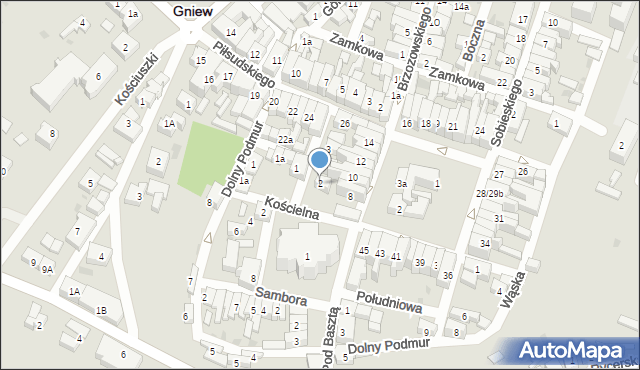 Gniew, Jakusz-Gostomskiego Franciszka, 2, mapa Gniew