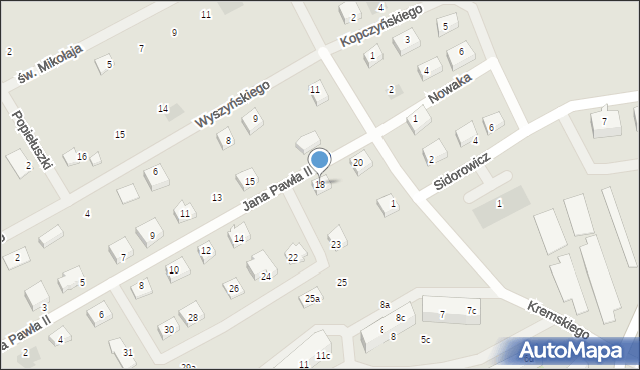 Gniew, Jana Pawła II, 18, mapa Gniew