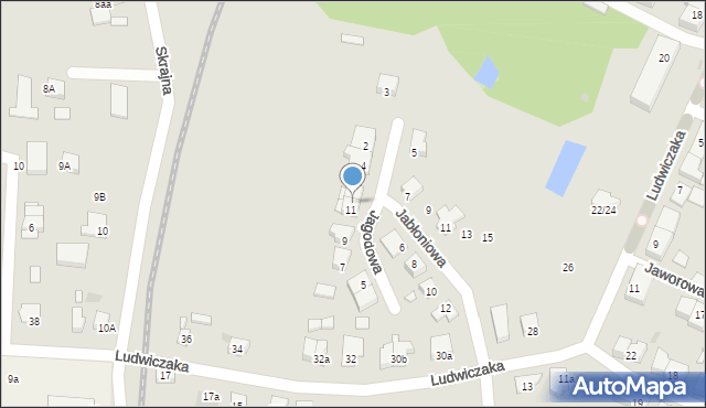 Gniezno, Jagodowa, 13, mapa Gniezna