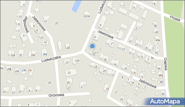 Gniezno, Jaśminowa, 24, mapa Gniezna