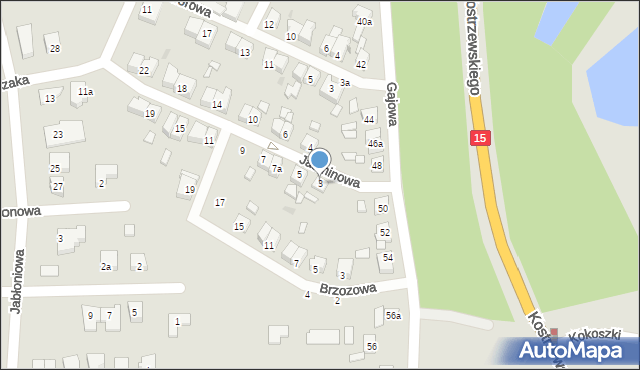 Gniezno, Jaśminowa, 3, mapa Gniezna