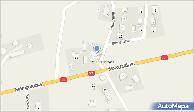 Gniszewo, Jantarowa, 2, mapa Gniszewo