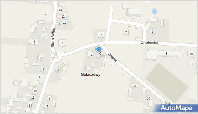 Gołaczewy, Jasna, 2a, mapa Gołaczewy
