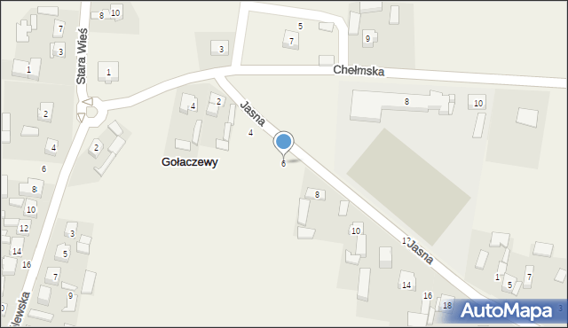 Gołaczewy, Jasna, 6, mapa Gołaczewy