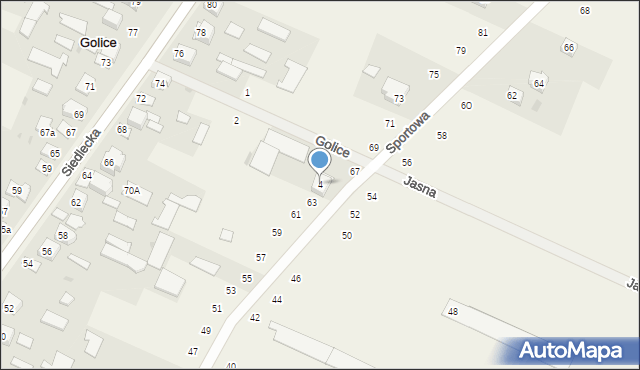Golice, Jasna, 4, mapa Golice