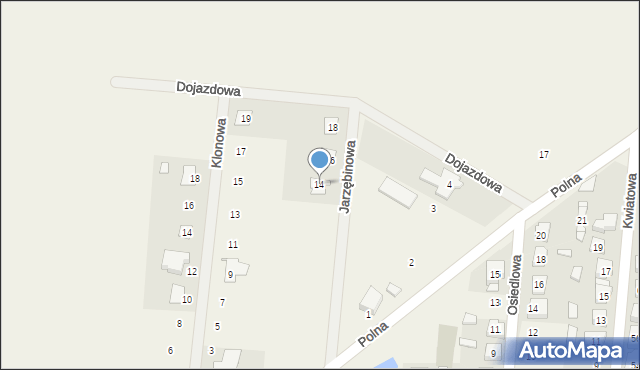 Gołuchów, Jarzębinowa, 14, mapa Gołuchów