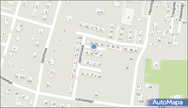 Góra Kalwaria, Jaśminowa, 20a, mapa Góra Kalwaria