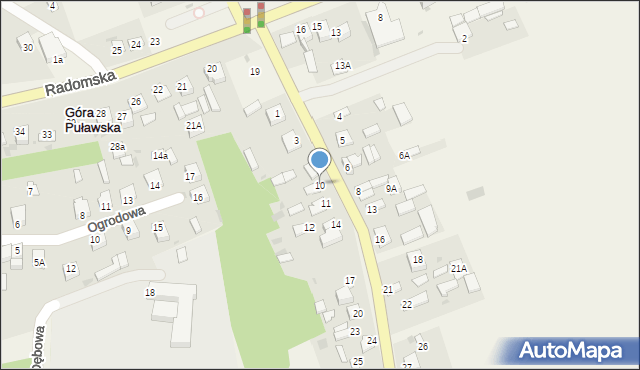 Góra Puławska, Janowiecka, 10, mapa Góra Puławska