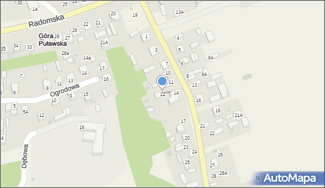 Góra Puławska, Janowiecka, 12, mapa Góra Puławska