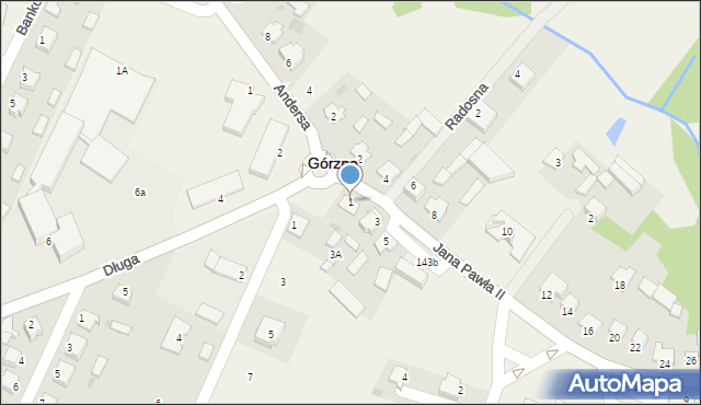 Górzno, Jana Pawła II, 1, mapa Górzno