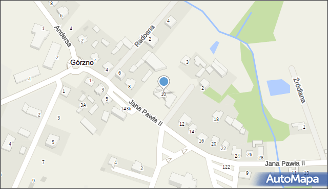 Górzno, Jana Pawła II, 10, mapa Górzno