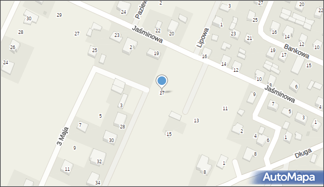 Górzno, Jaśminowa, 17, mapa Górzno