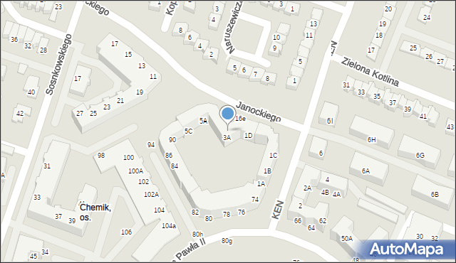 Gorzów Wielkopolski, Janockiego Jana Daniela, 3B, mapa Gorzów Wielkopolski