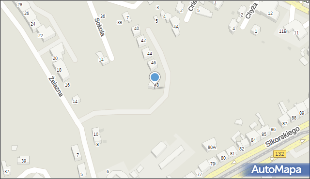 Gorzów Wielkopolski, Jastrzębia, 48a, mapa Gorzów Wielkopolski