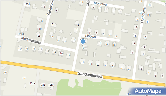 Gościeradów-Folwark, Jaśminowa, 1, mapa Gościeradów-Folwark