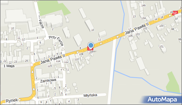 Gostyń, Jana Pawła II, 107, mapa Gostyń