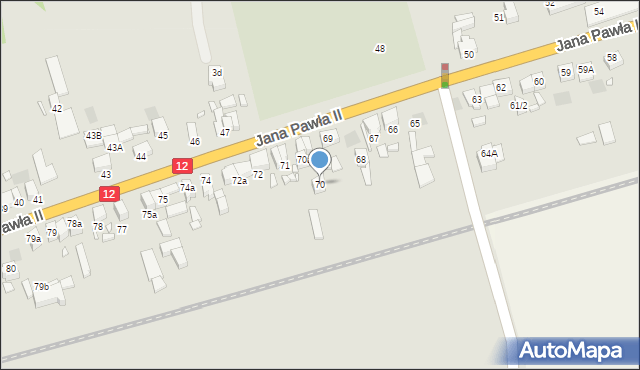 Gostyń, Jana Pawła II, 70, mapa Gostyń
