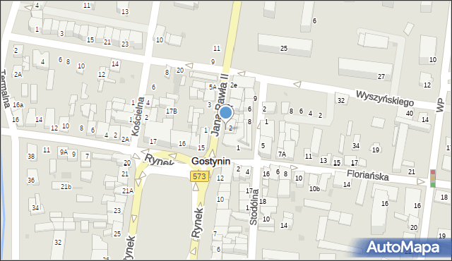 Gostynin, Jana Pawła II, 2a, mapa Gostynin