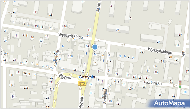 Gostynin, Jana Pawła II, 2c, mapa Gostynin