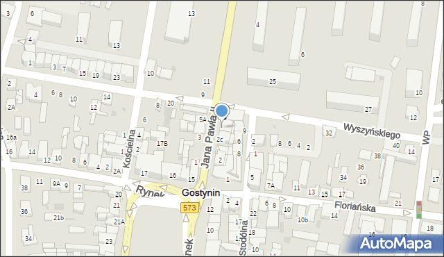 Gostynin, Jana Pawła II, 2d, mapa Gostynin