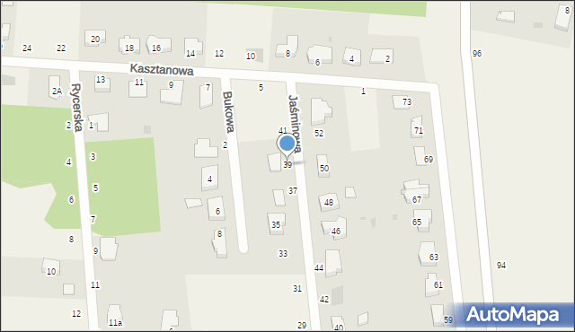 Grabiny-Zameczek, Jaśminowa, 39, mapa Grabiny-Zameczek