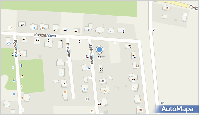 Grabiny-Zameczek, Jaśminowa, 52, mapa Grabiny-Zameczek
