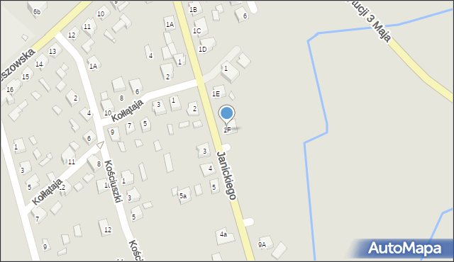 Grabów nad Prosną, Janickiego Stanisława, 1F, mapa Grabów nad Prosną