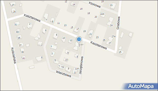 Granowo, Jarzębinowa, 2, mapa Granowo