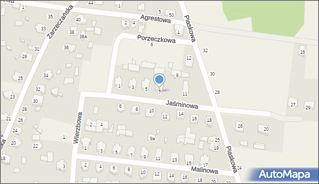 Gródek, Jaśminowa, 7, mapa Gródek