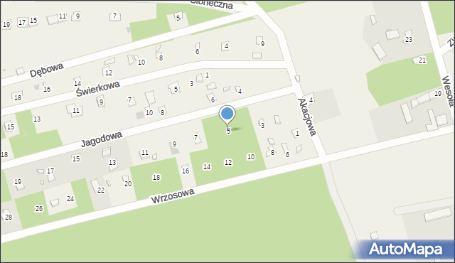Gródek, Jagodowa, 5, mapa Gródek