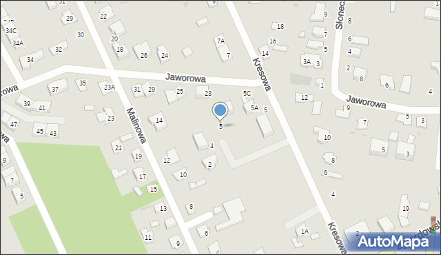 Grodzisk Mazowiecki, Jagodowa, 5, mapa Grodzisk Mazowiecki