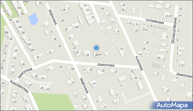 Grodzisk Mazowiecki, Jaworowa, 24, mapa Grodzisk Mazowiecki