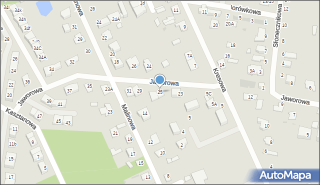 Grodzisk Mazowiecki, Jaworowa, 25, mapa Grodzisk Mazowiecki