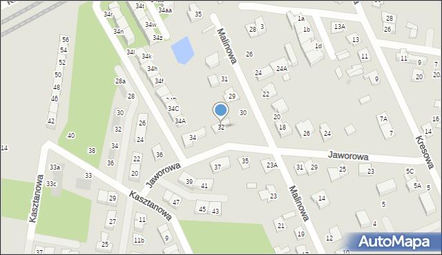 Grodzisk Mazowiecki, Jaworowa, 32, mapa Grodzisk Mazowiecki