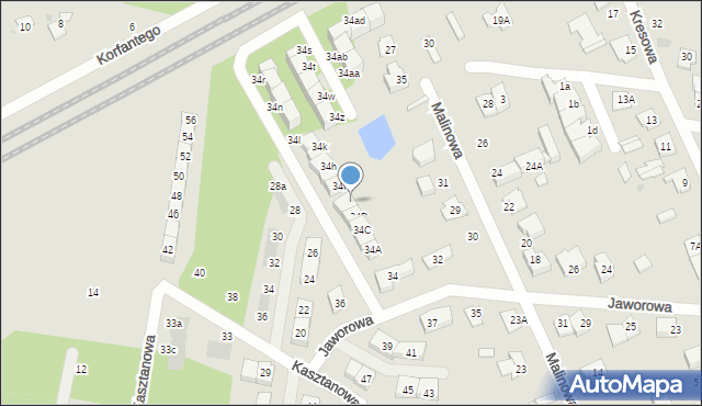 Grodzisk Mazowiecki, Jaworowa, 34E, mapa Grodzisk Mazowiecki
