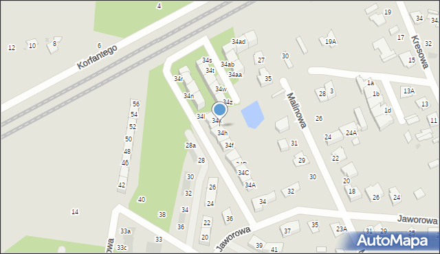 Grodzisk Mazowiecki, Jaworowa, 34i, mapa Grodzisk Mazowiecki