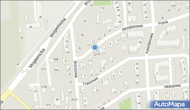 Grójec, Jarzębinowa, 11, mapa Grójec
