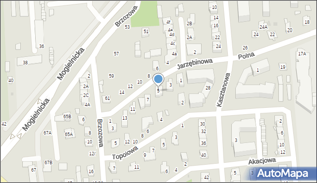 Grójec, Jarzębinowa, 5, mapa Grójec