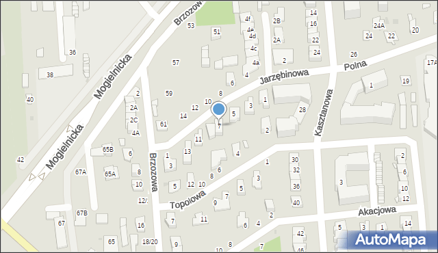 Grójec, Jarzębinowa, 7, mapa Grójec