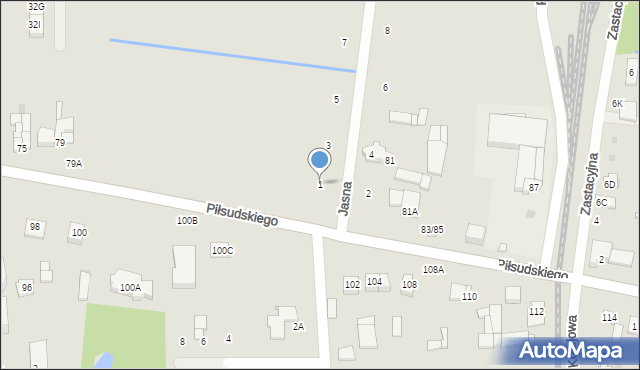 Grójec, Jasna, 1, mapa Grójec