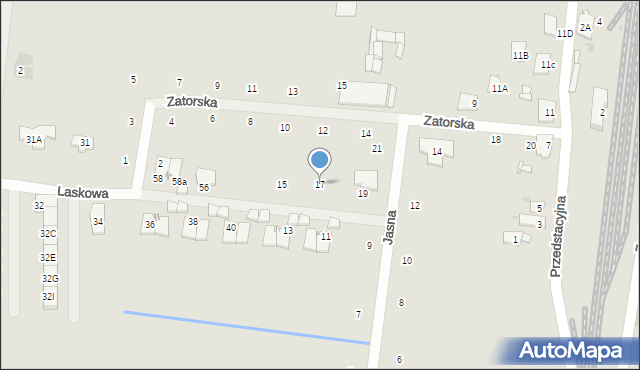 Grójec, Jasna, 17, mapa Grójec