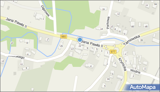 Gromnik, Jana Pawła II, 11, mapa Gromnik