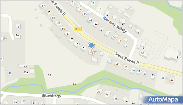 Gromnik, Jana Pawła II, 49, mapa Gromnik