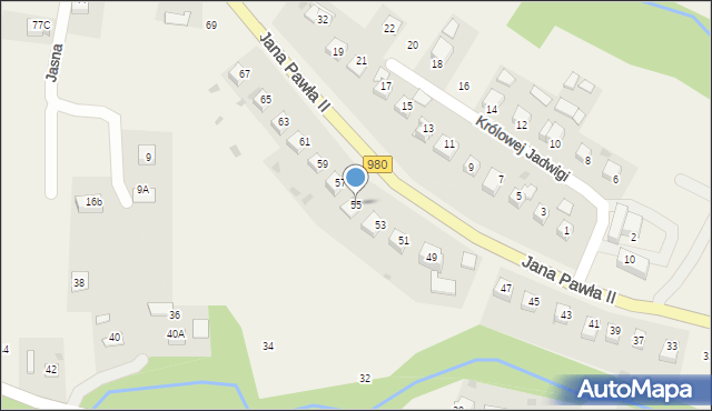 Gromnik, Jana Pawła II, 55, mapa Gromnik