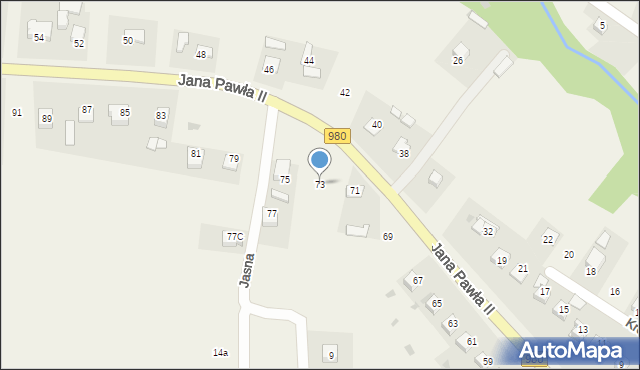 Gromnik, Jana Pawła II, 73, mapa Gromnik