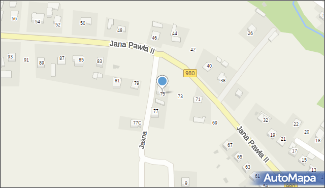 Gromnik, Jana Pawła II, 75, mapa Gromnik